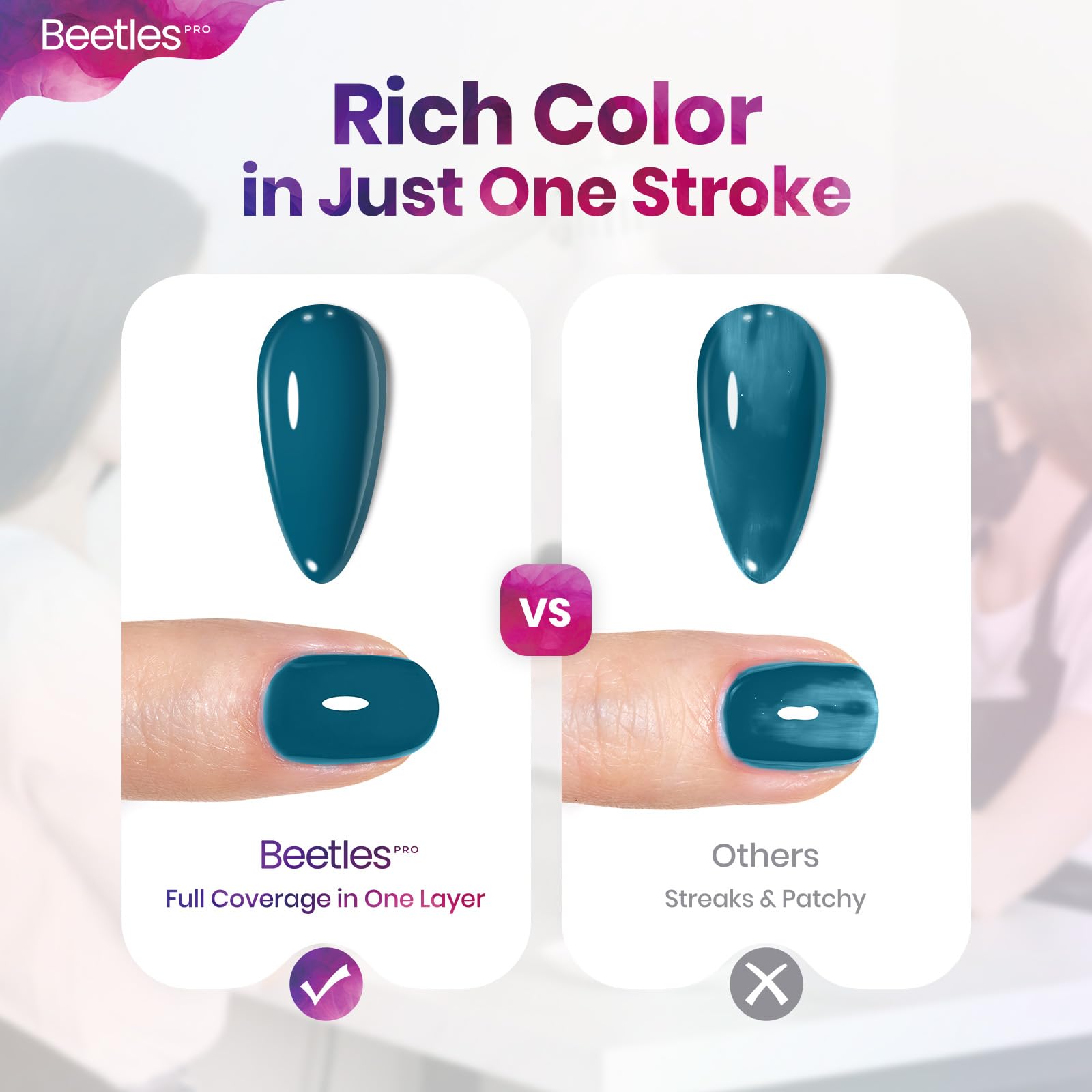 Beetles Pro Blue Gel Polish - Drown in Thought, Turquoise Blue Teal Color 20ML Gel Polish