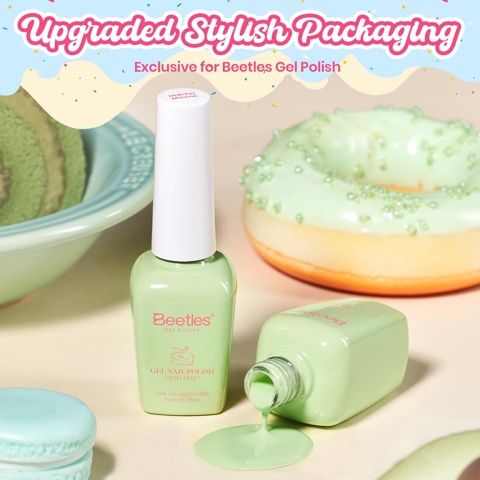 Beetles Mint Green Gel Nail Polish - Spring Nails Matcha Mousse Pastel Green Gel Polish