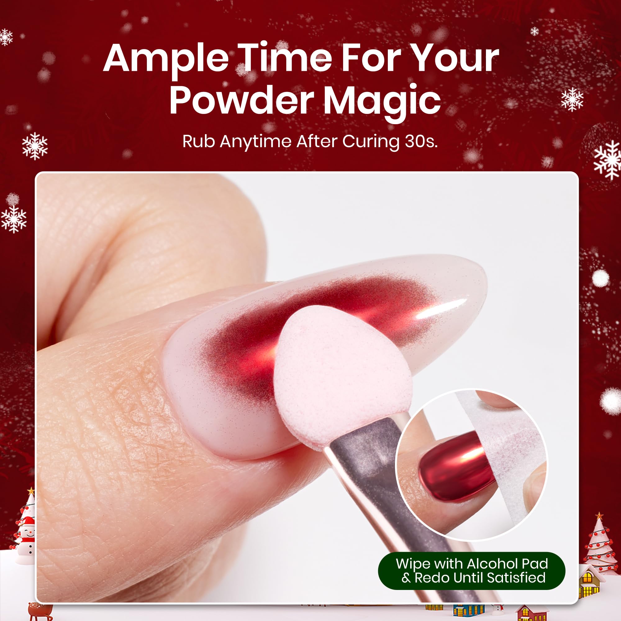 Beetles Christmas Gel Top Coat for Chrome Nail Powder - 15ml Chrome Top Coat