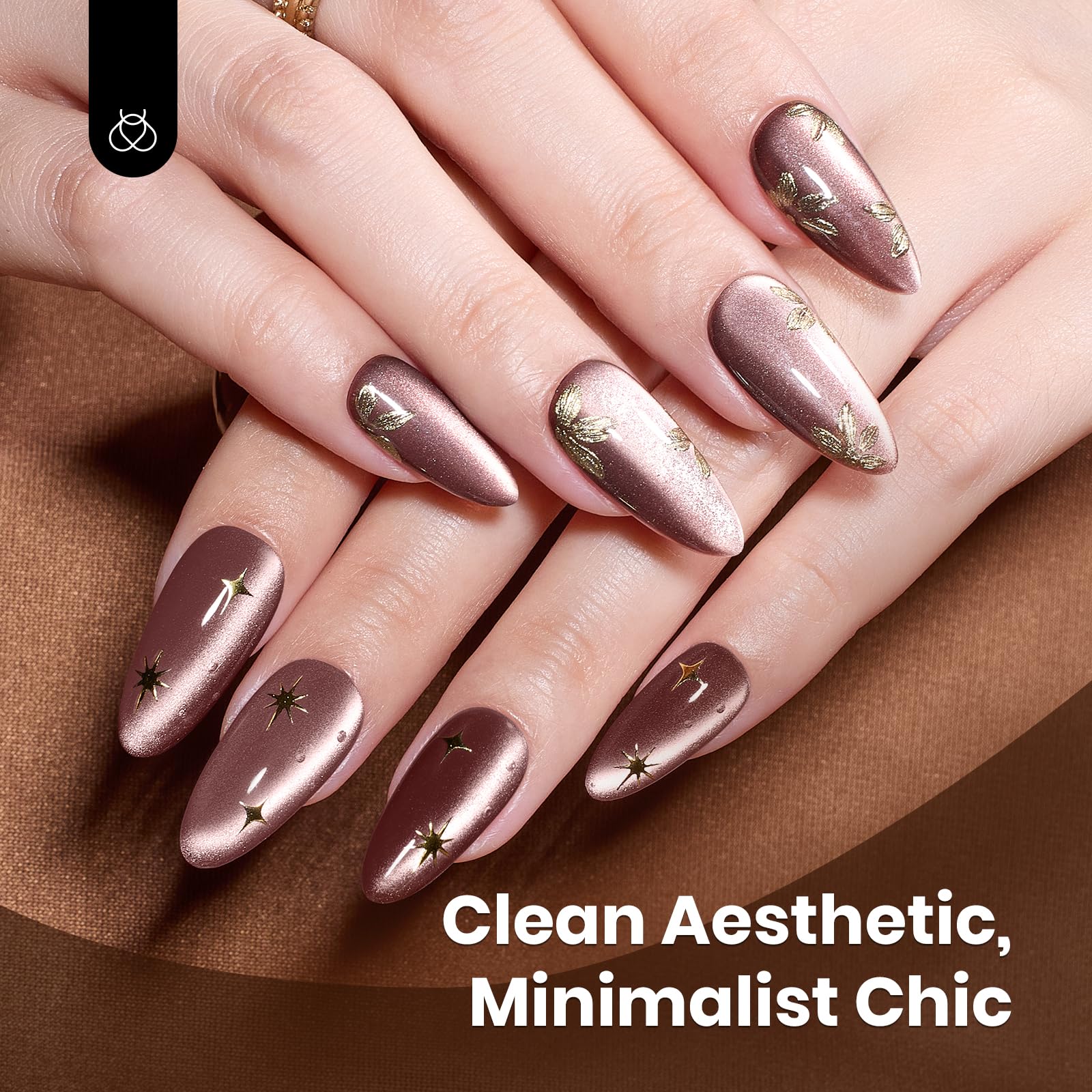 Cinnamon Girl Winter Nails - 15ML Fall Brown Velvet Cat Eye Magnetic Glitter Gel Nail Polish