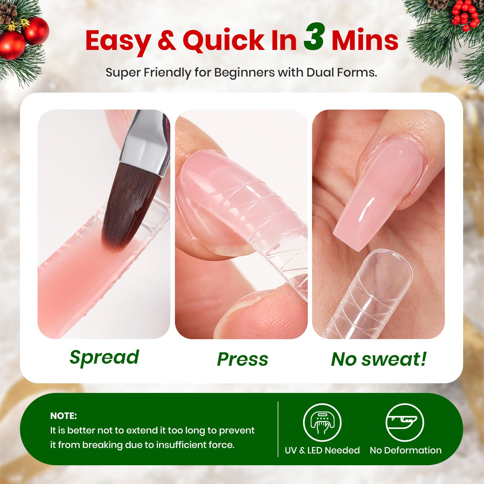 Beetles Christmas Limited Nail Extension Gel - 4 Colors Nail Gel Kit