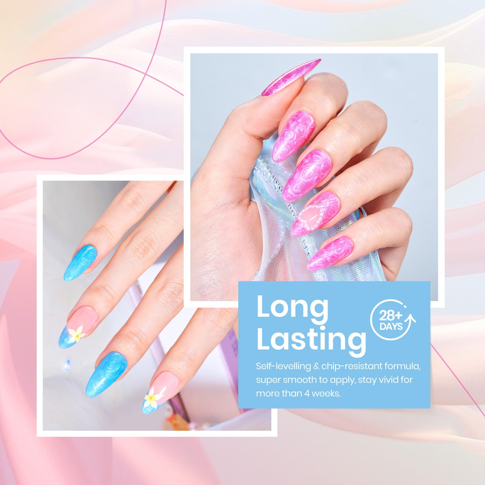 Pastel Whirlwind | 6 Colors Shell Thread Dreamy Mermaid Gel Polish Set