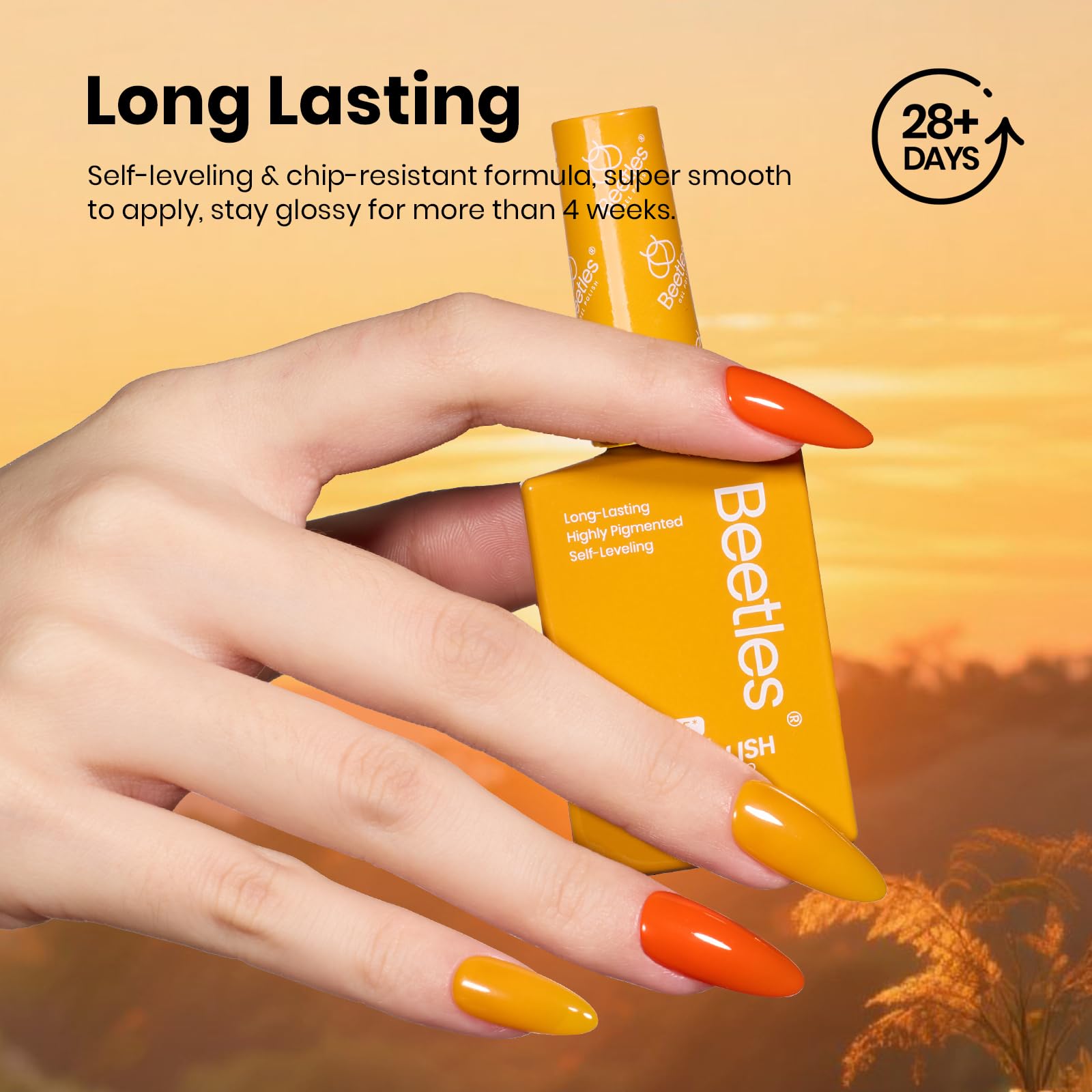 Hema Free Golden Hour - 6PCS Burgundy Orange Dark Red Green Gel Nail Polish Kit