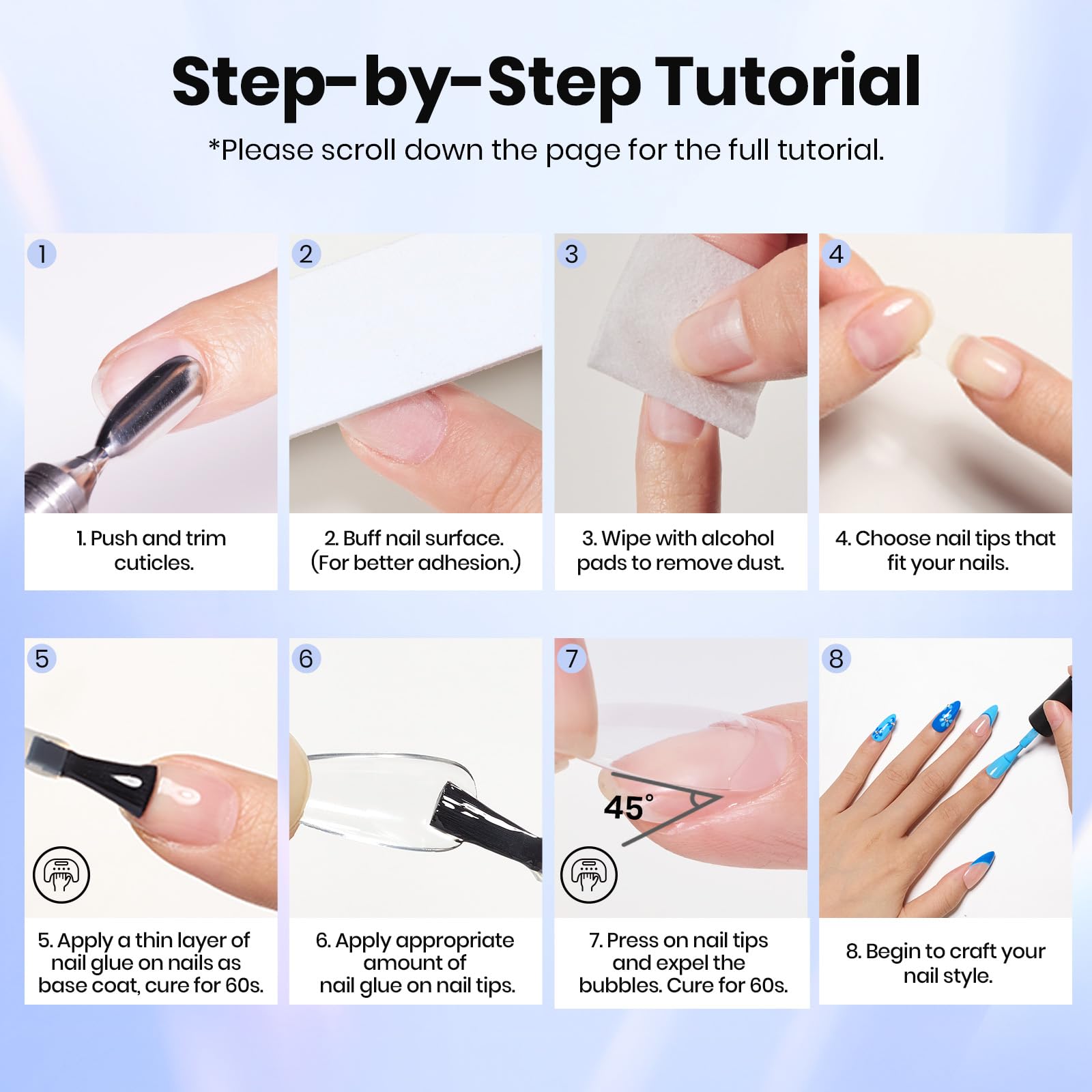 Beetles 2Pcs 15ml Gel Nail Glue for Acrylic Nail Tips Clear Self-Leveling Nail Extension Gel