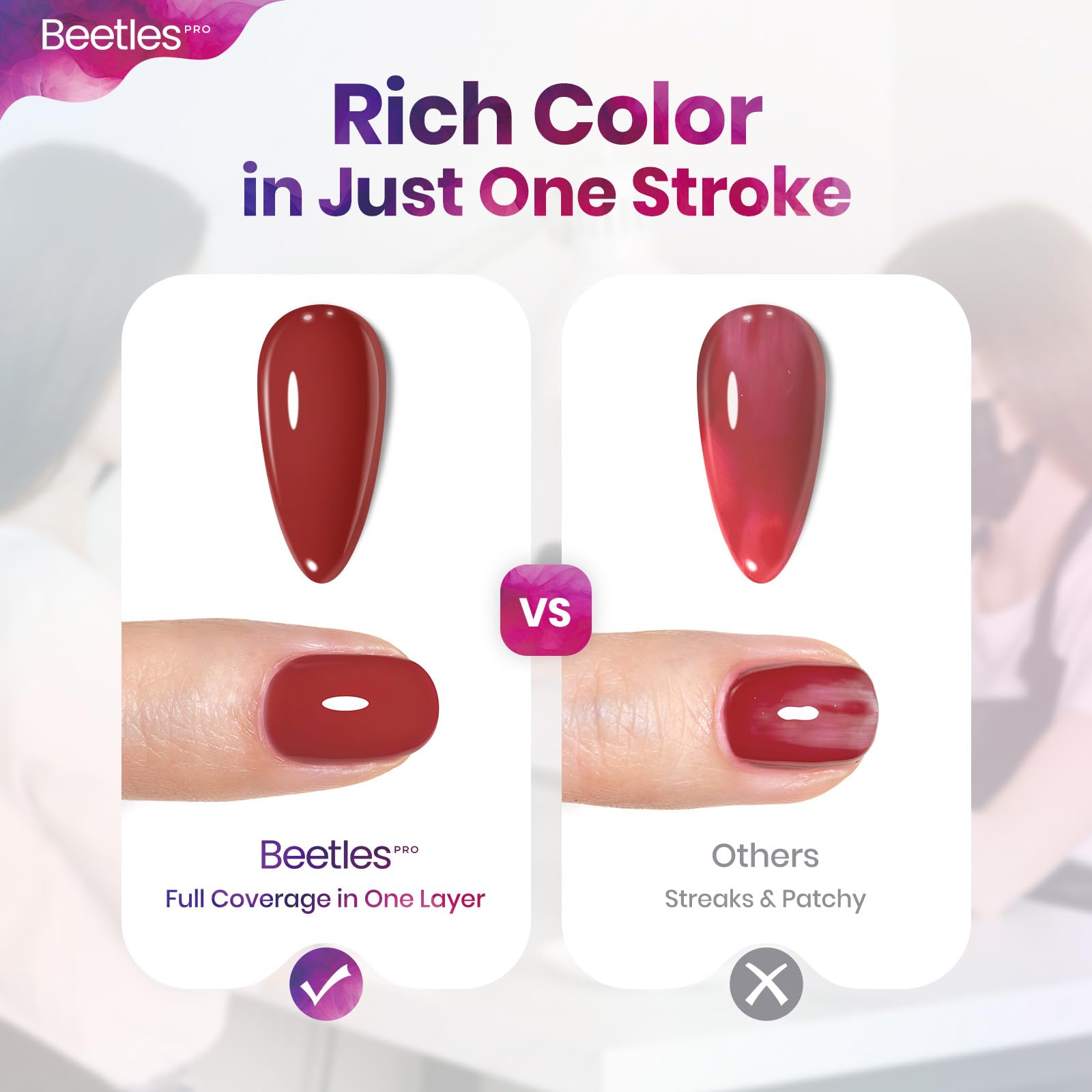 Beetles Pro Red Gel Polish Not Your Type Bright Red 20ML
