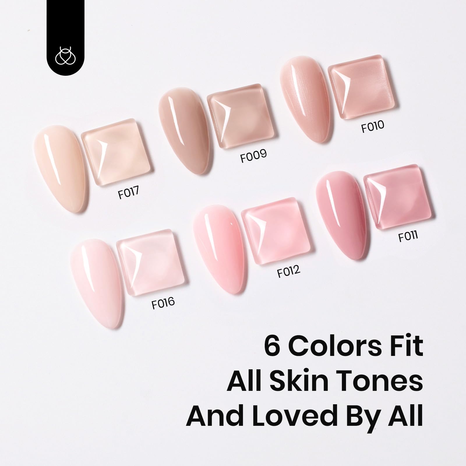 Sunset Peach | 6 Colors Set Beetles 5 In 1 Rubber Base Gel Nude