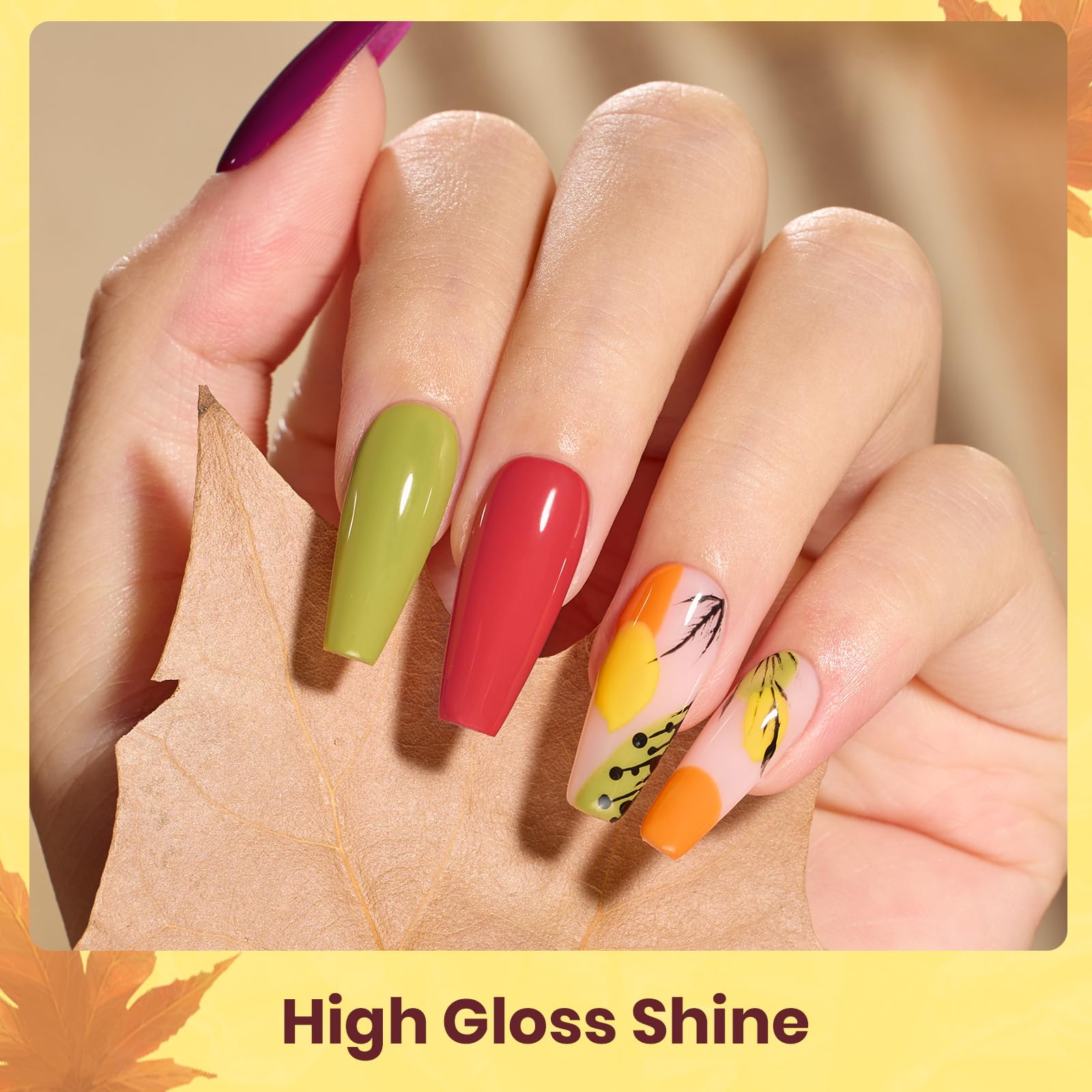Sunset Leaves - 6 Autumn Colors Gel Polish Kit for Nails