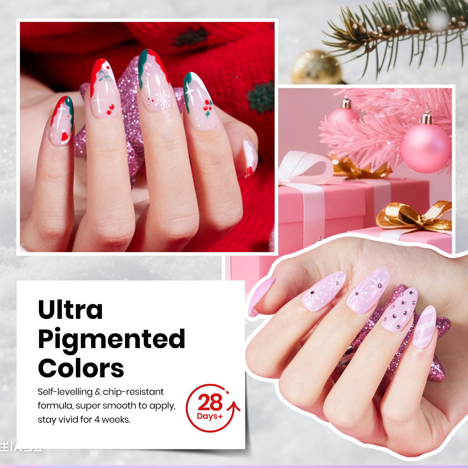 Beetles Gel Nail Polish Set 36 Colors Spectrum Red Green Glitter
