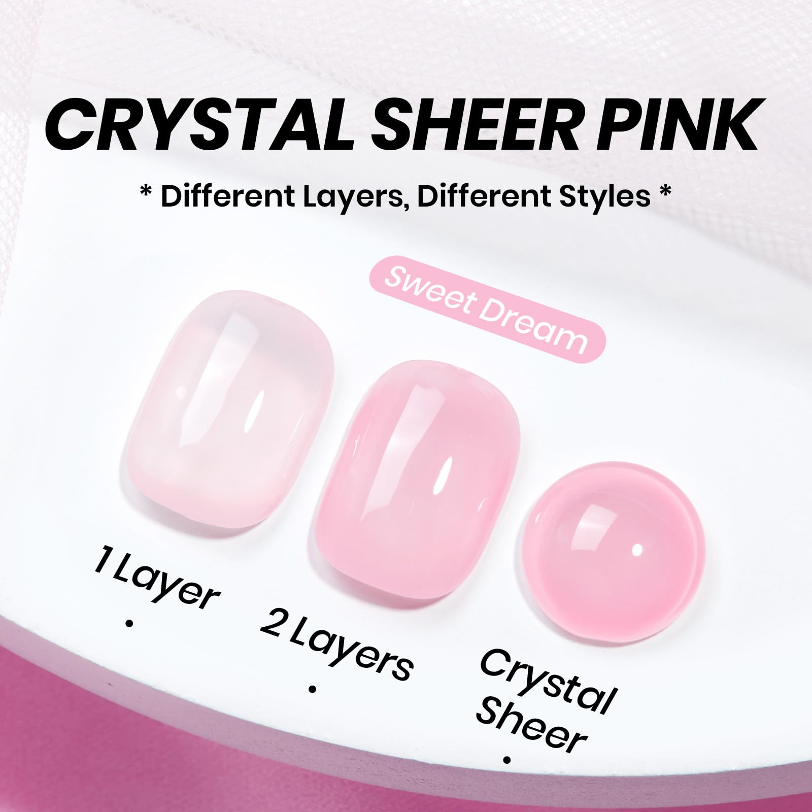 Beetles Pink Gel Nail Polish - 15ML Baby Pink Nude Gel Polish Nail Concealer Jelly Sheer Translucent Effect