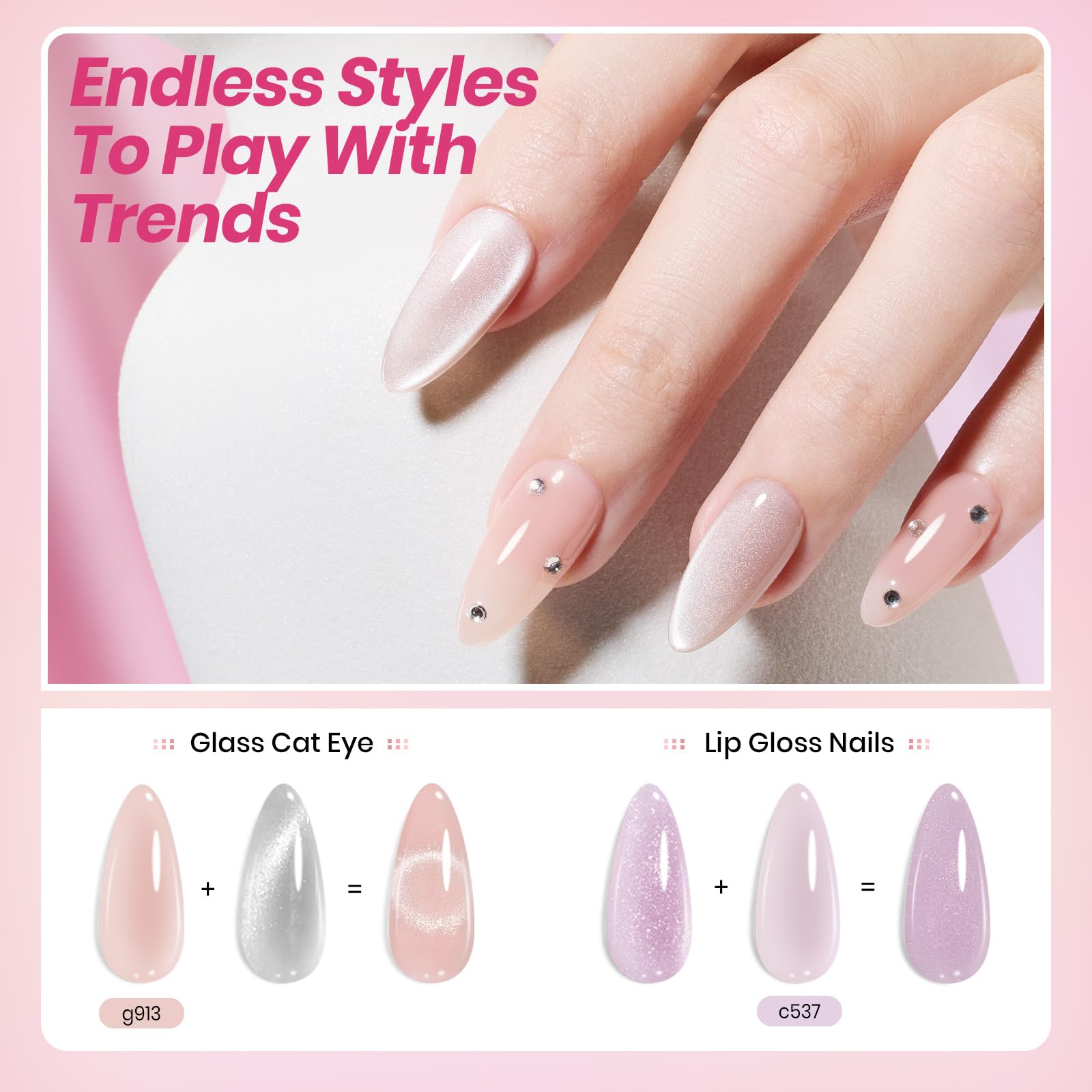 Translucent Tinted Crystal Finish 20 Colors Jelly Nude Nail Gel Nail Polish Set