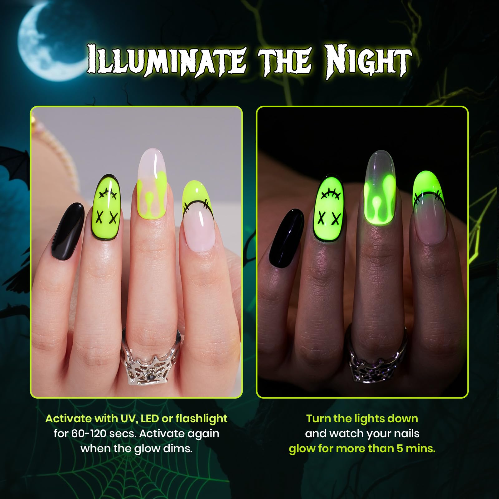 Lemon Jack-O-Beetles Halloween Glow In The Dark Gel Nail Polish 15ML Lemon Yellow 2026 Limited Edition
