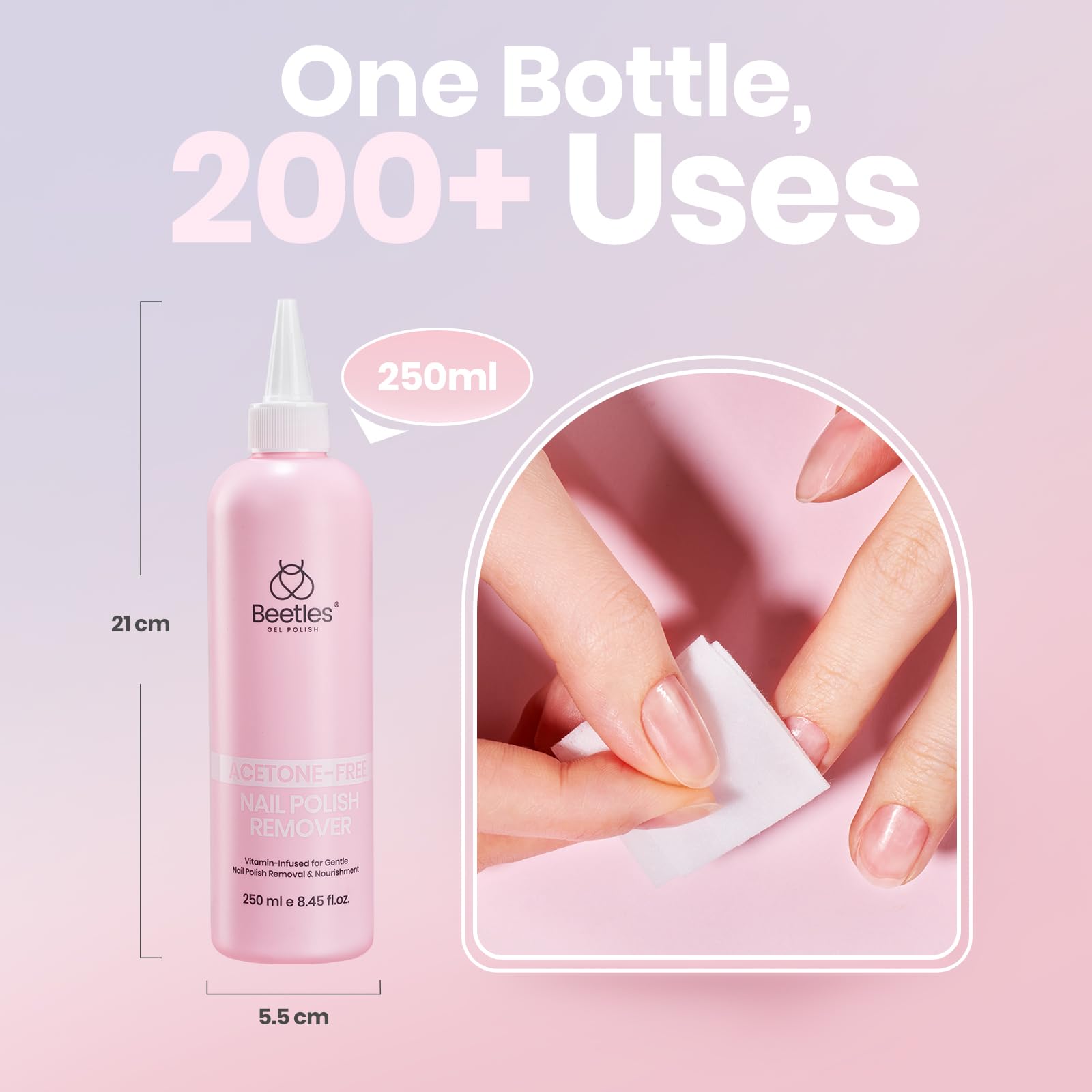 Beetles Nail Polish Remover 250ML Gentle Nourishing Nail Care