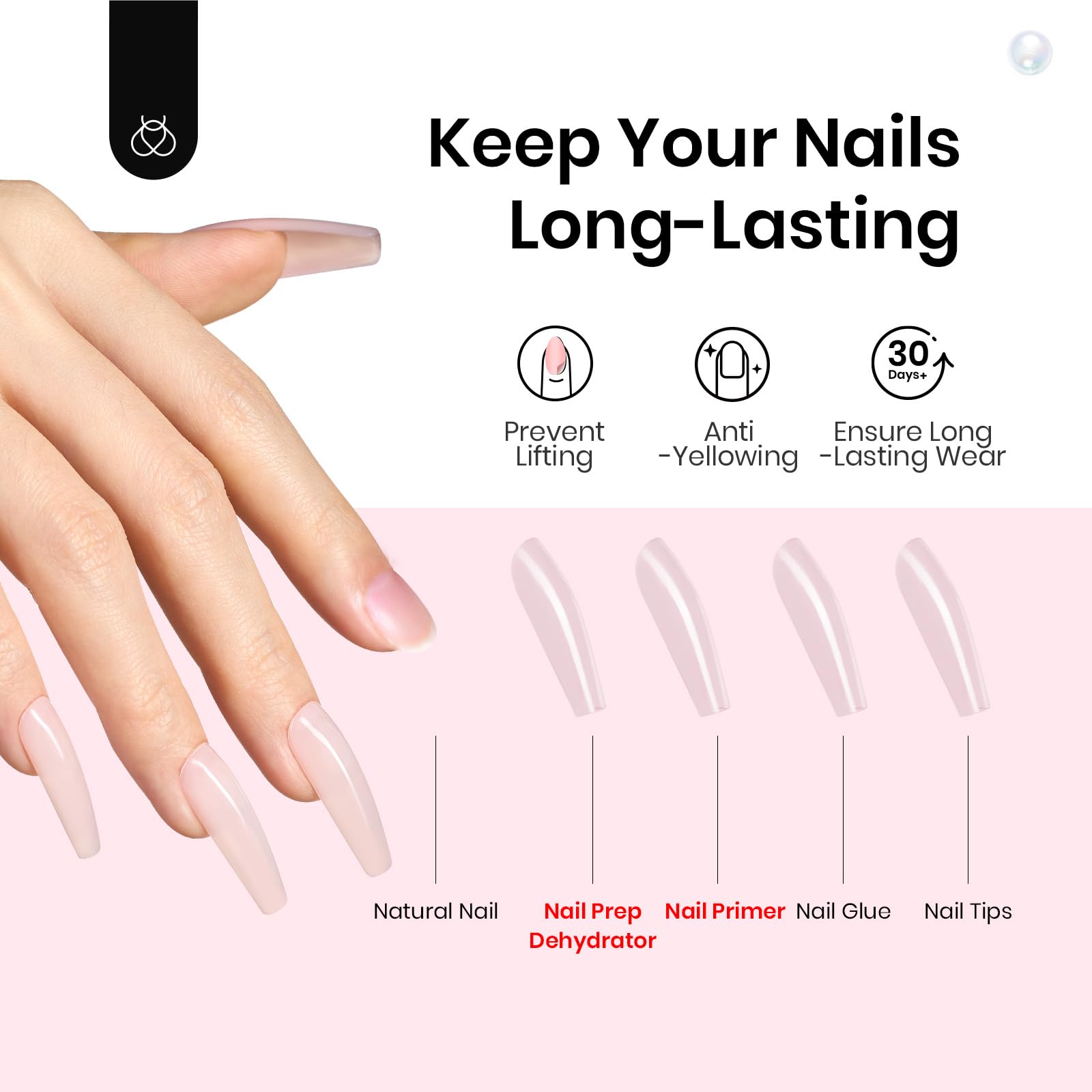 2PCS Hema-Free 15ml Protein Nail Prep Dehydrator and Primer Set