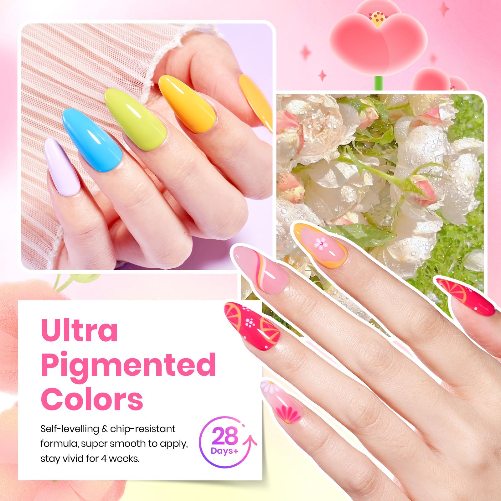 Beetles Gel Nail Polish Set - 36 Colors Dewdrop Flora Gel Nail Kit