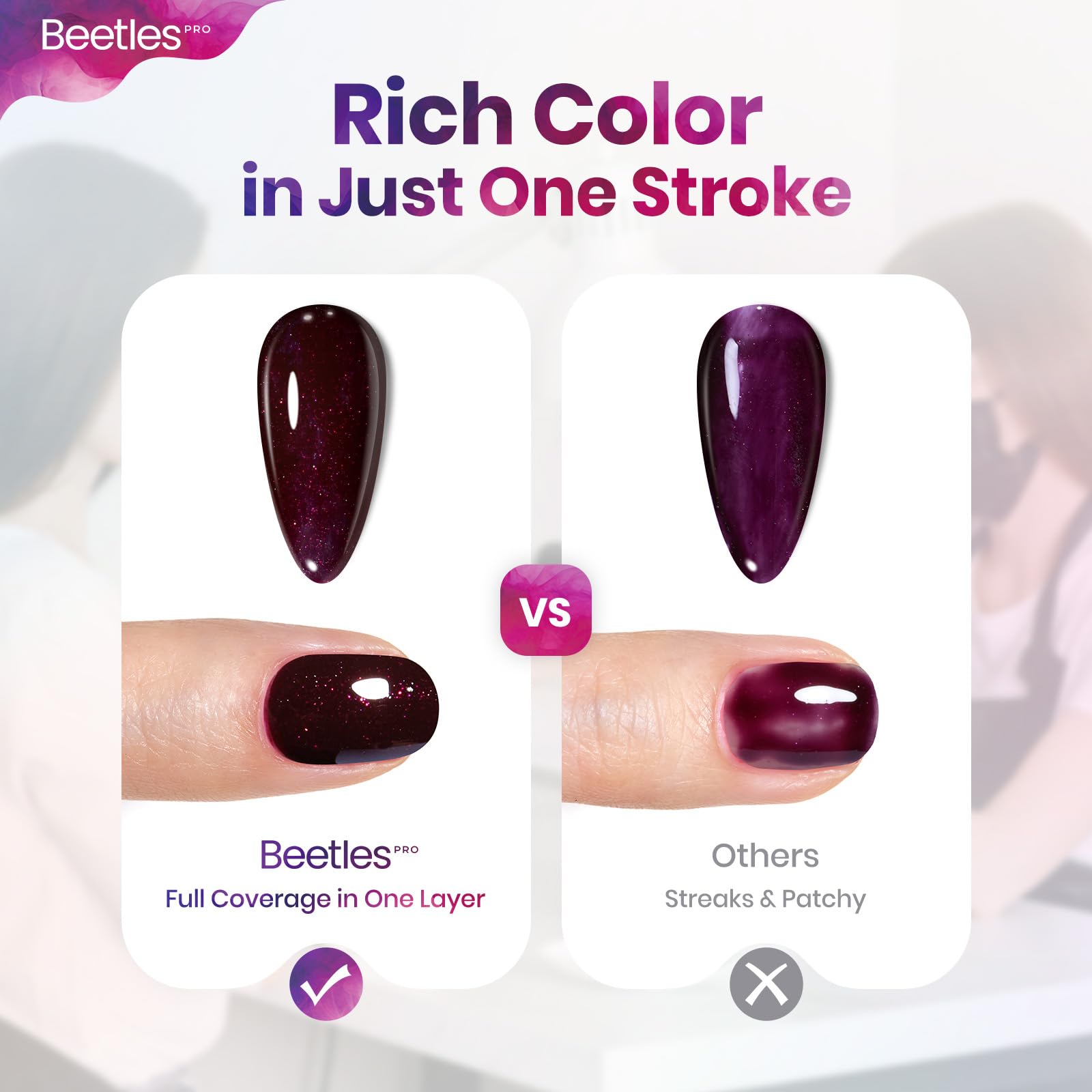Beetles Proe Red Gel Polish - Currently Crushing Dark Cherry Mocha