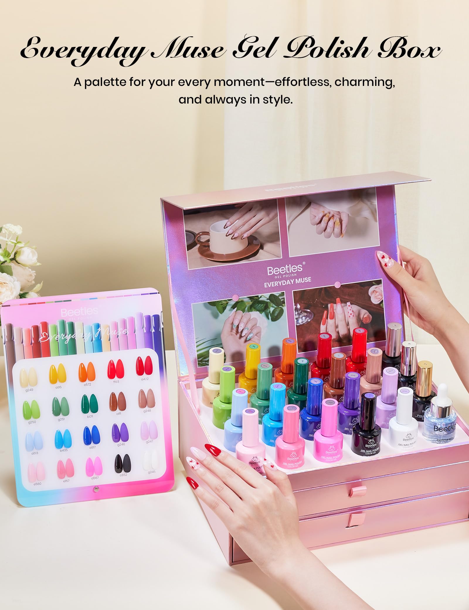 Beetles Gel Polish Set - EVeryday Muse Collection, 20 Colors 15ML Pink Yellow Blue Spring Colors Gel Set