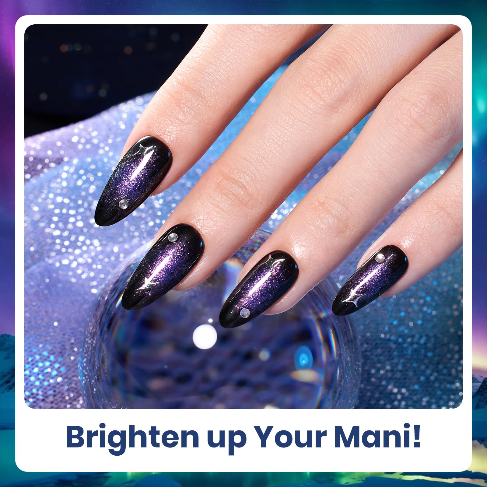 Beetles Glitter Gel Polish Set – Kaleido Galaxy 6 Colors Easter Shimmer Chameleon Blue Green Purple UV LED Gel Nail Polish Sparkly Nail Gel Kit