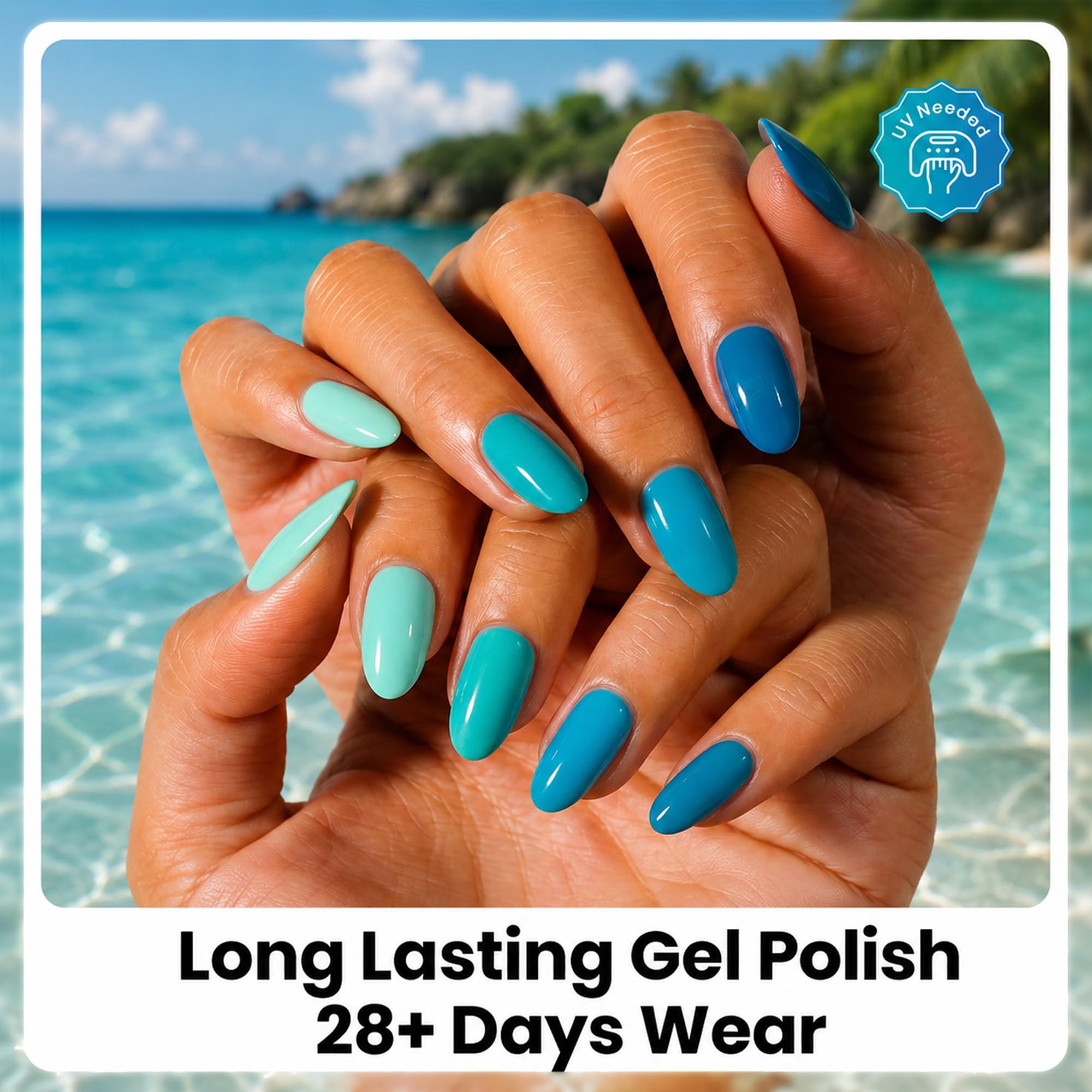 Beetles Ocean Haven 6 Colors Blue Gel Nail Polish Kit Summer Beach Vacation