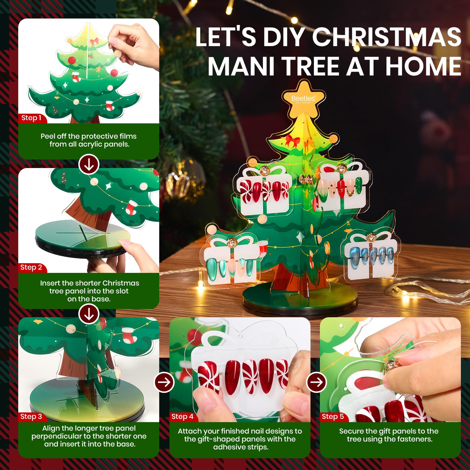 Beetles 67Pcs Gel Nail Kit Crystal Christmas Gifts - 12 Colors Cat Eye Red Glitter Gel Polish Kit