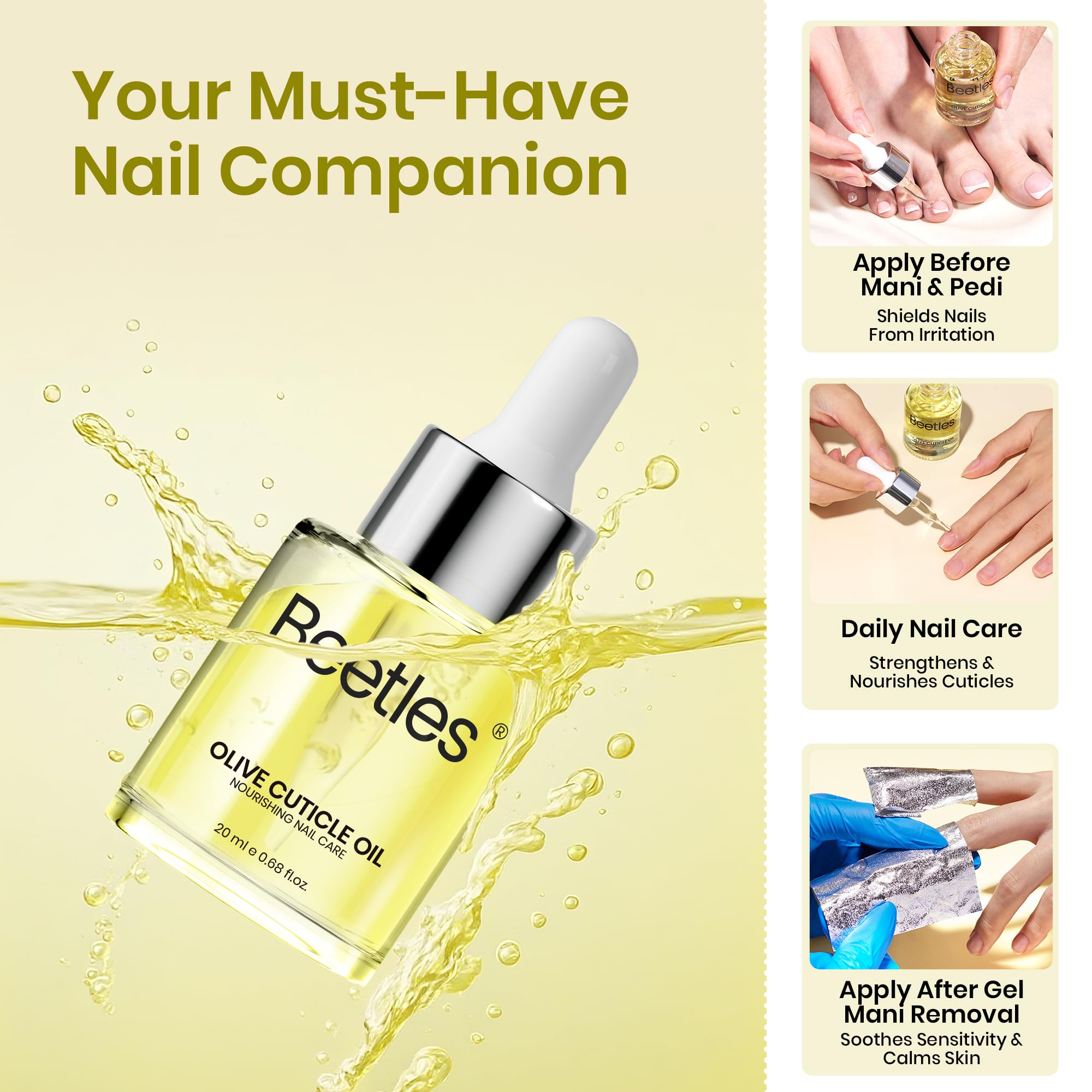 Beetles Plant-Based Formula Healthier Cuticles Cuticle Oil For Nails 20ml Nail Care