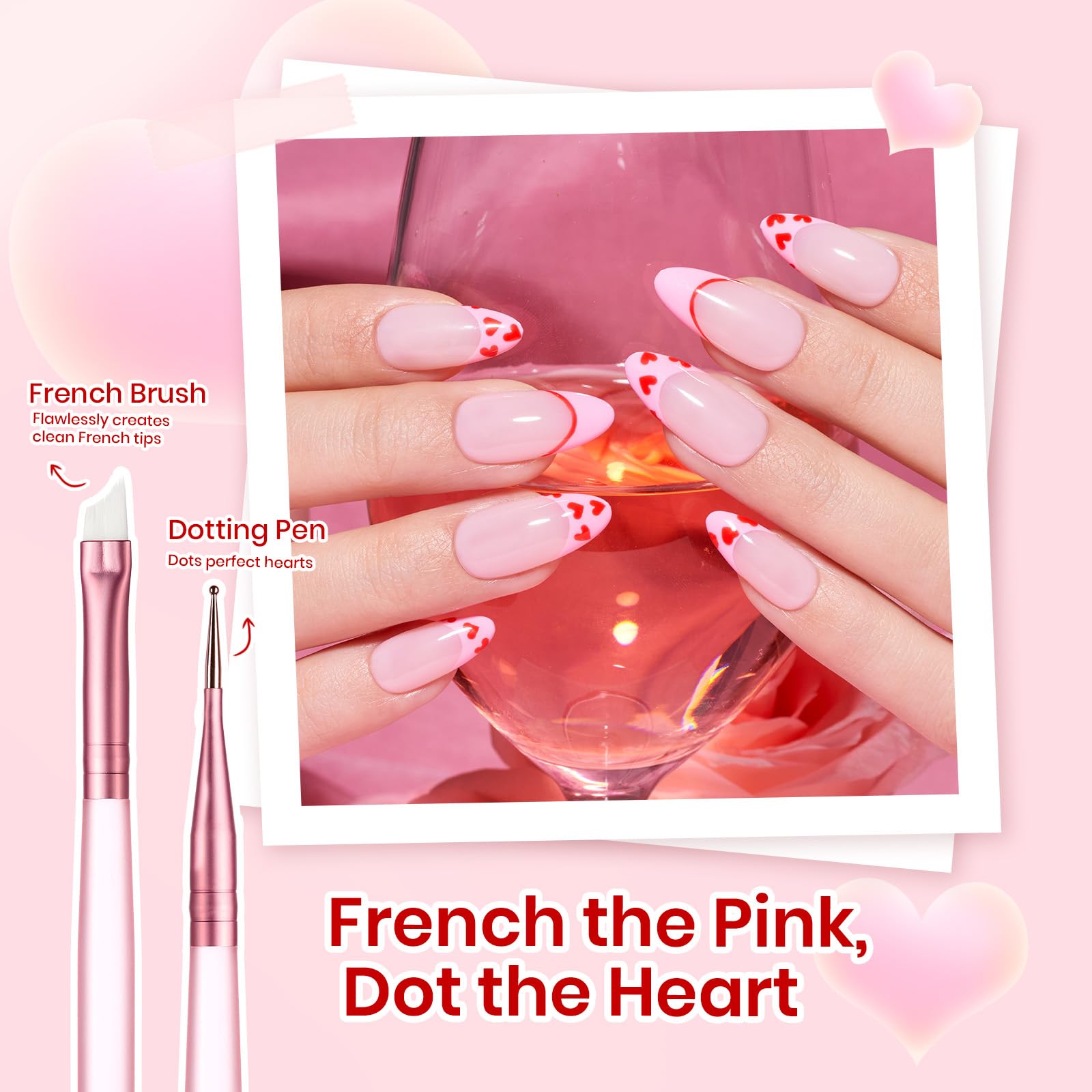 Beetles Valentines Nail Art Brushes 6pcs – Cherish Nail Art Tools Liner Brushes