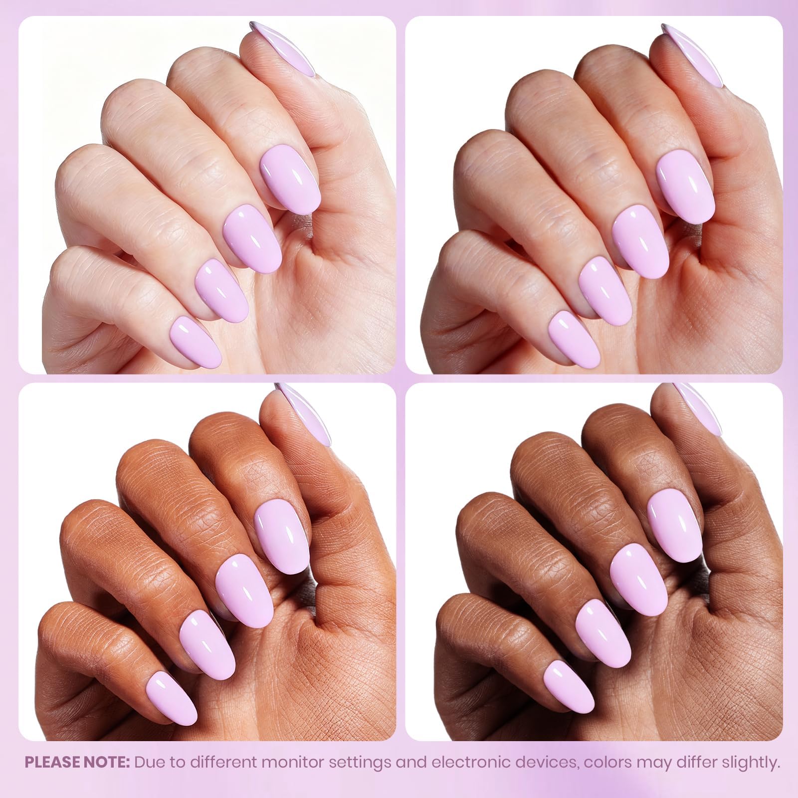 Beetles Purple Gel Nail Polish - Souffle Purple Gel Polish 15ML/0.51Fl Oz, Same Color Same Bottle, Soak Off UV LED Lamp Pastel Nail Art