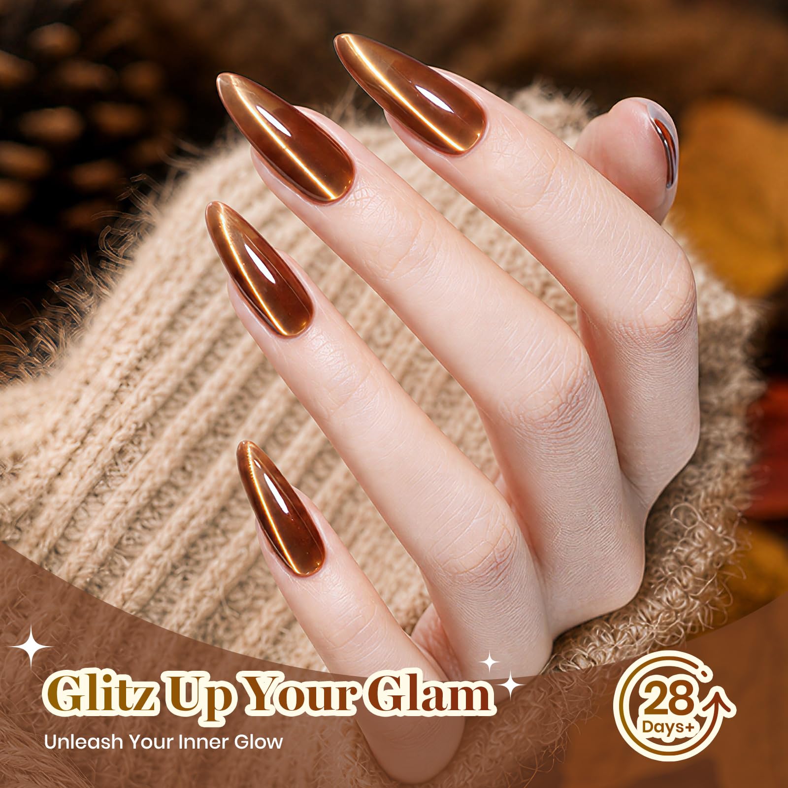 Beetles Gilded Street Fall Cat Eye  6 Colors Gel Nail Polish Set 3D Shimmer Effect Fall Nails