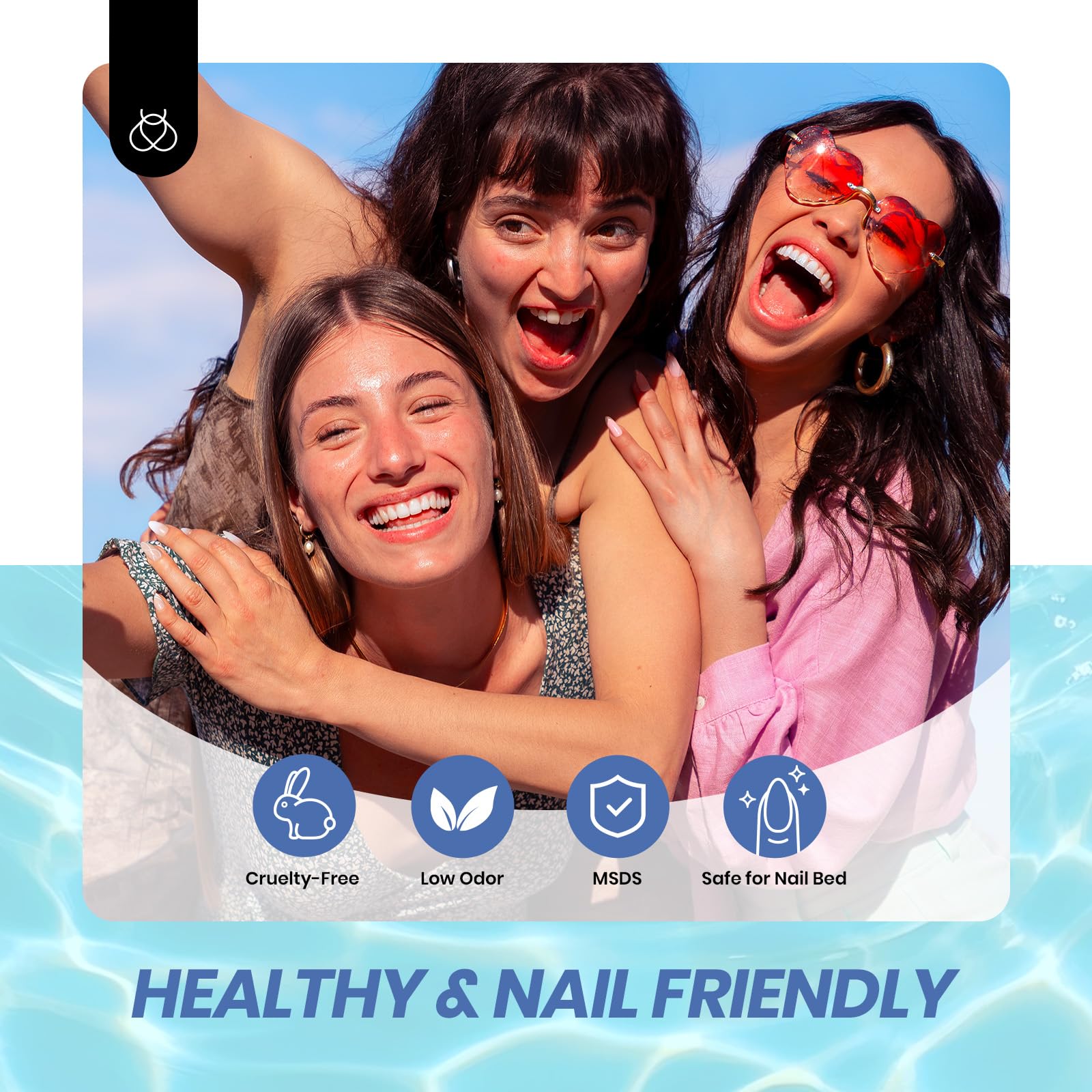 BEVLAH フラワージェルネイルカラー 7色セット Bubble Splash - 6 Colors Nails Blue Jelly Gel Polish Summer Nails