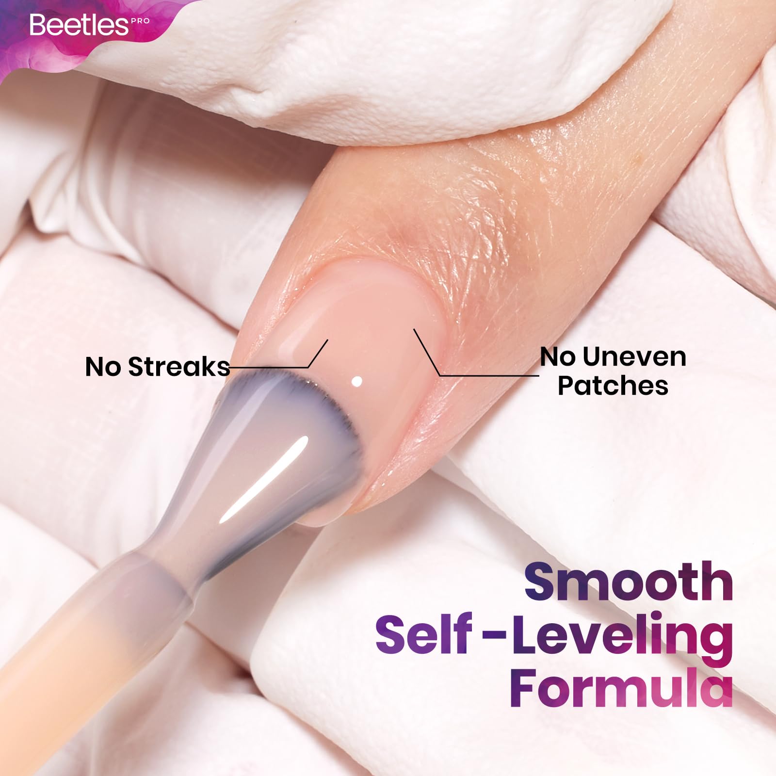 Beetles Pro Nude Gel Nail Polish -Spring Nails  Insecure but Pretty，HEMA Free & TPO Free, 15ml Milky Nude Color Gel Polish