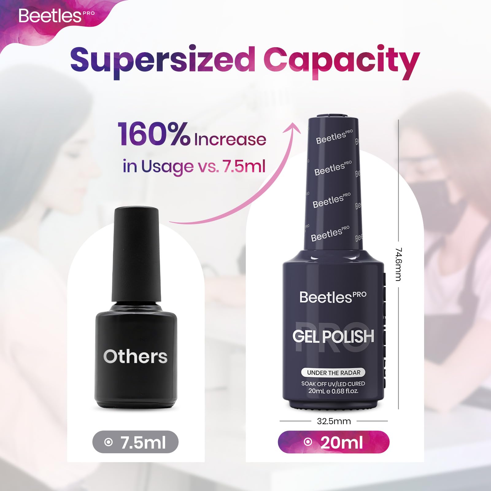 Beetles Pro Blue Gel Polish - Under The Radar, Dark Blue Color 20ML Gel Polish