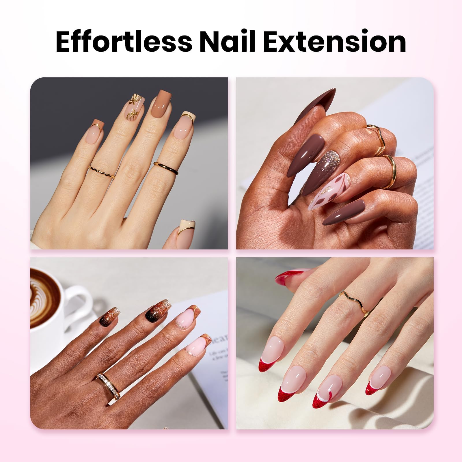 Beetles Tipex Lite Apex Nail Tips - Coffin Short 256pcs 16 Sizes