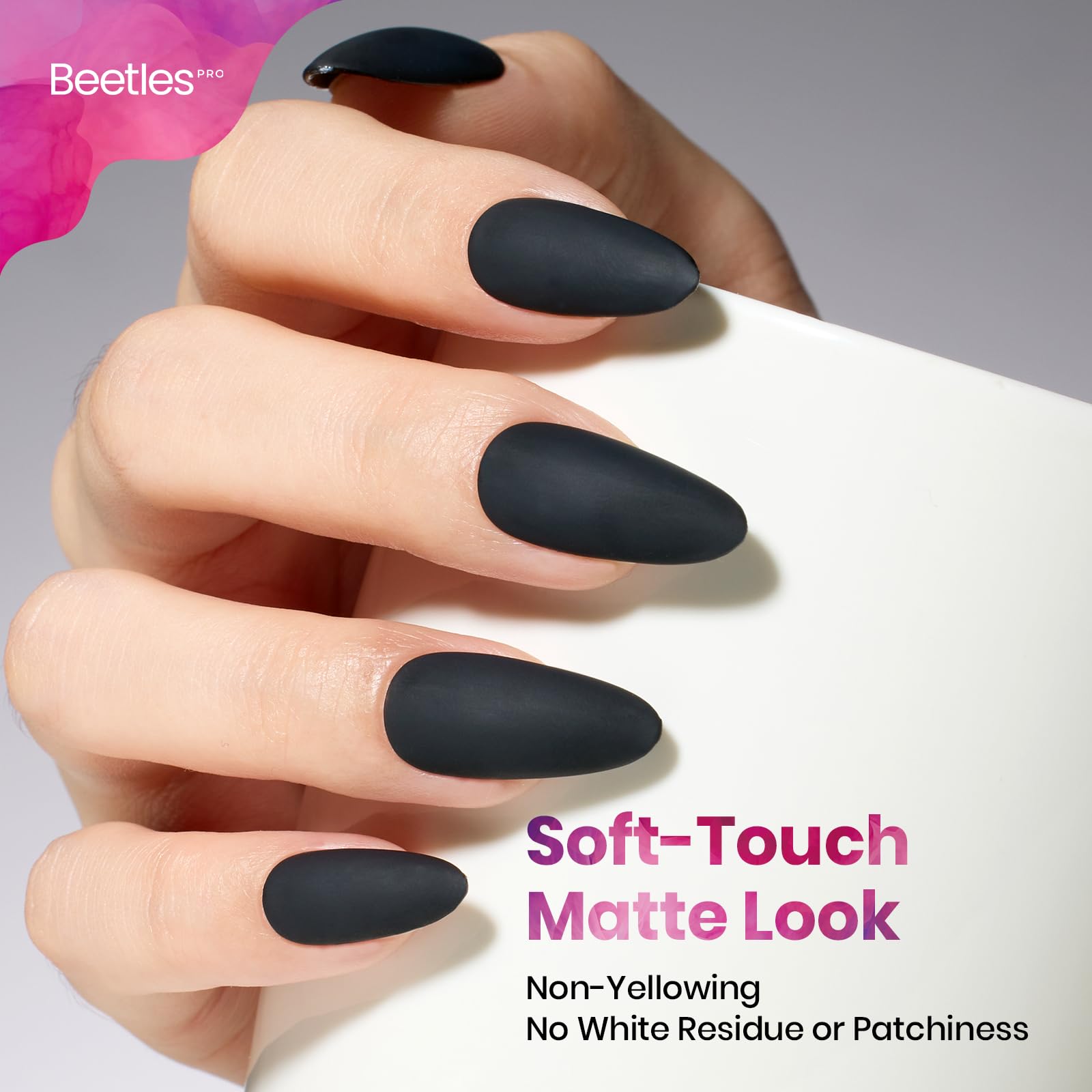 Beetles Pro Matte Top Coat Gel Nail Polish - 20ml 1 Pcs Matte Gel Top coat for Watercolor