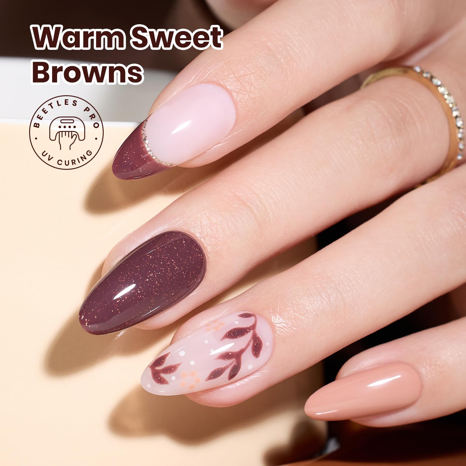 Beetles Brown Gel Polish - 6 Colors Light Dark Brown Color Set