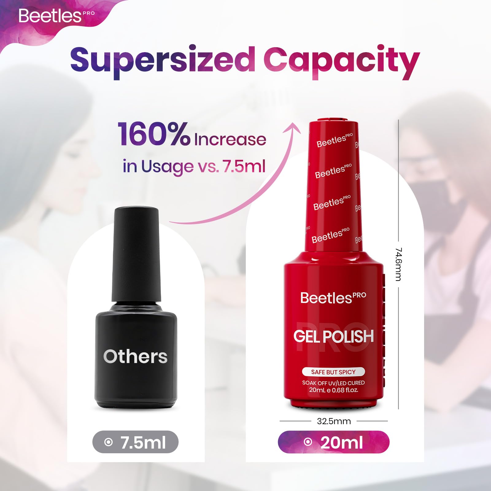 Beetles Pro Red Gel Polish - Safe but Spicy, Burgundy Wine Red Color 20ML Gel Polish