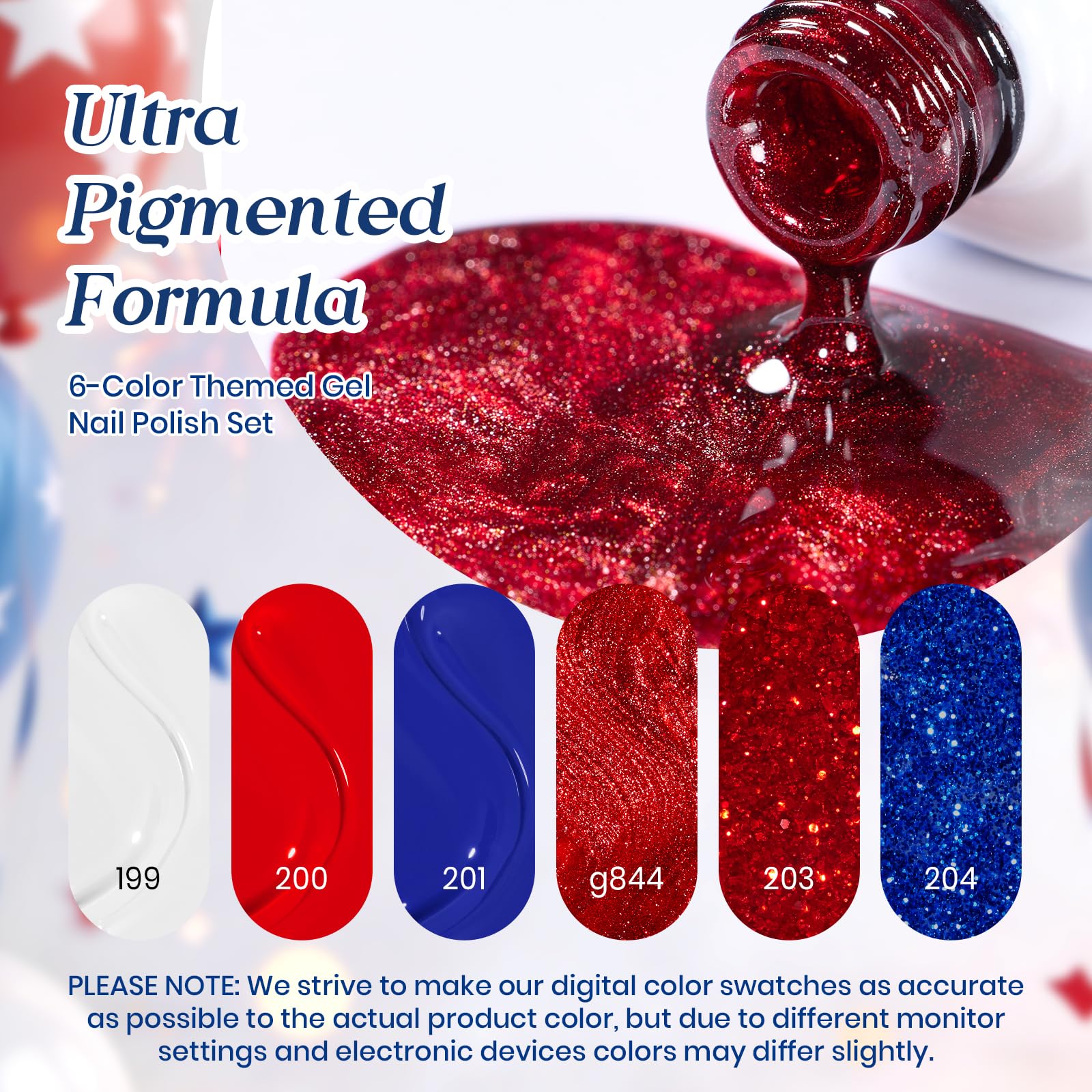 Song Of Freedom Colors| 6 Colors Red White Blue Gel Nail Polish With Cat Eye