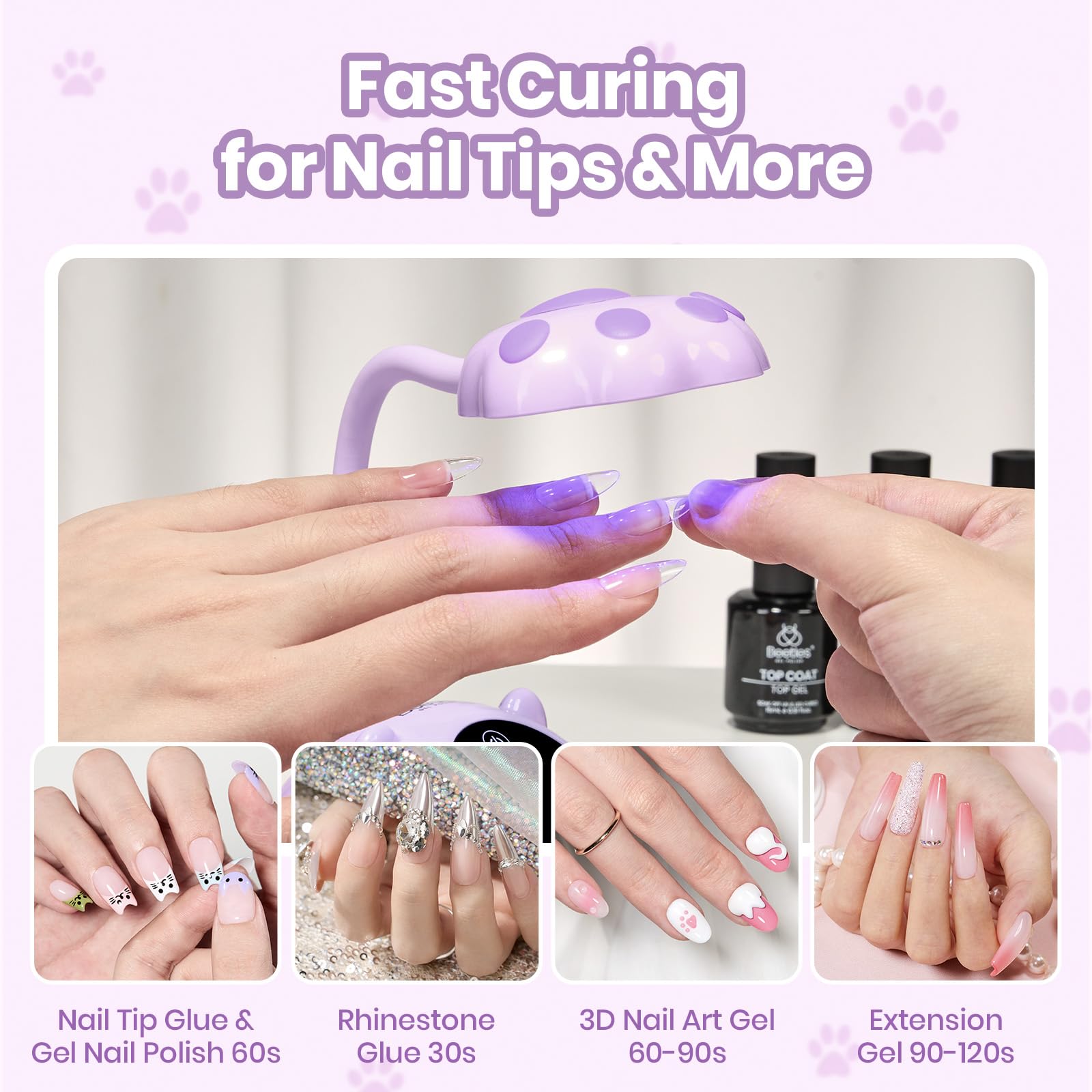 Beetles 360° Flexible Gooseneck UV Nail Lamp Purple Color