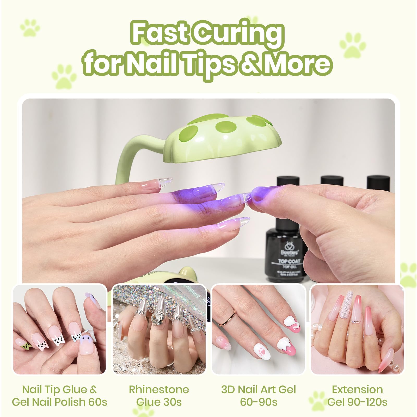 Beetles 360° Flexible Gooseneck UV Nail Lamp Green Color
