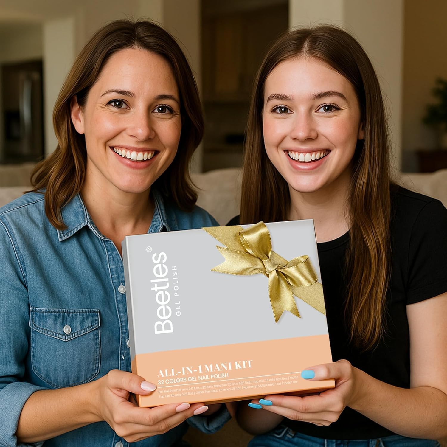 Beetles Gel Nail Polish Kit with U V Light - 54 Pcs 32 Colors Gel Nail Kit Christmas Nails