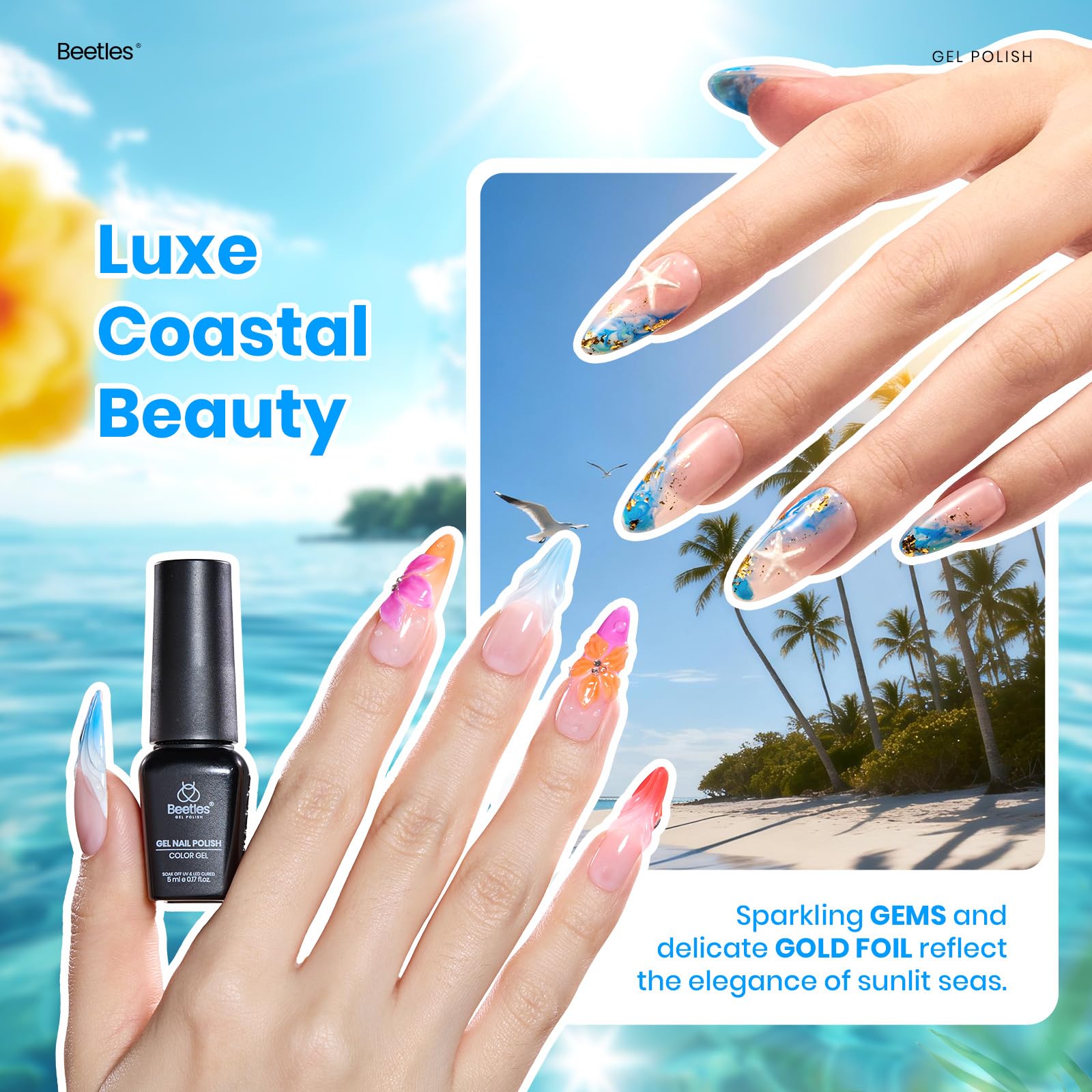 Beetles High Gloss Shine 36 Colors Summer Nails Island Holiday Gel Nail Polish Kit