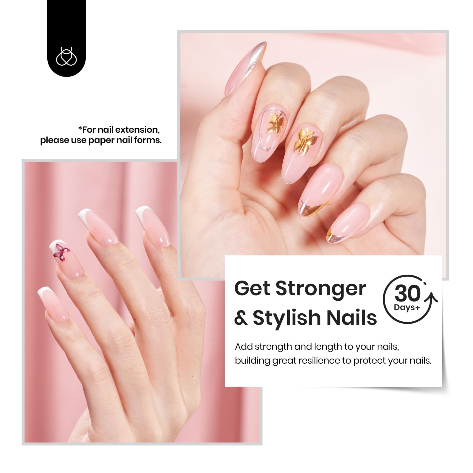 Beetles Builder Gel HEMA Free-Pristine Grace 0.5 oz 8 in 1 Nail Thickening Strengthening Building Apex for Beginner DIY Salon at Home, Jelly Pink Builder Valentines Nail Gel, UV & LED Lamp Cured