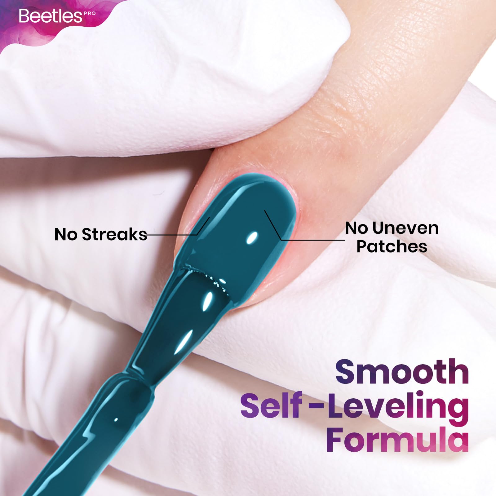Beetles Pro Blue Gel Polish - Drown in Thought, Turquoise Blue Teal Color 20ML Gel Polish