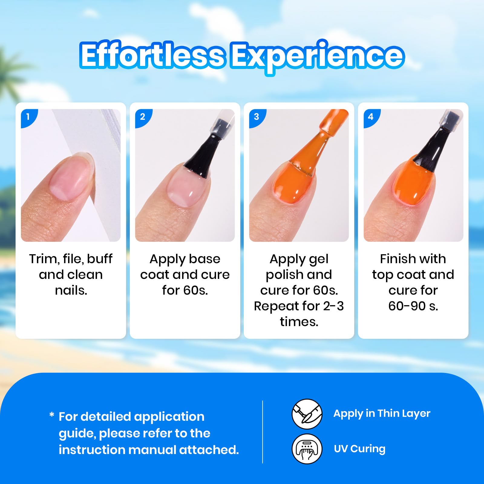 Beetles Tropical Bloom High Pigmented Colors 20 Colors Summer Gel Polish Set With Base Coat & Top Coat