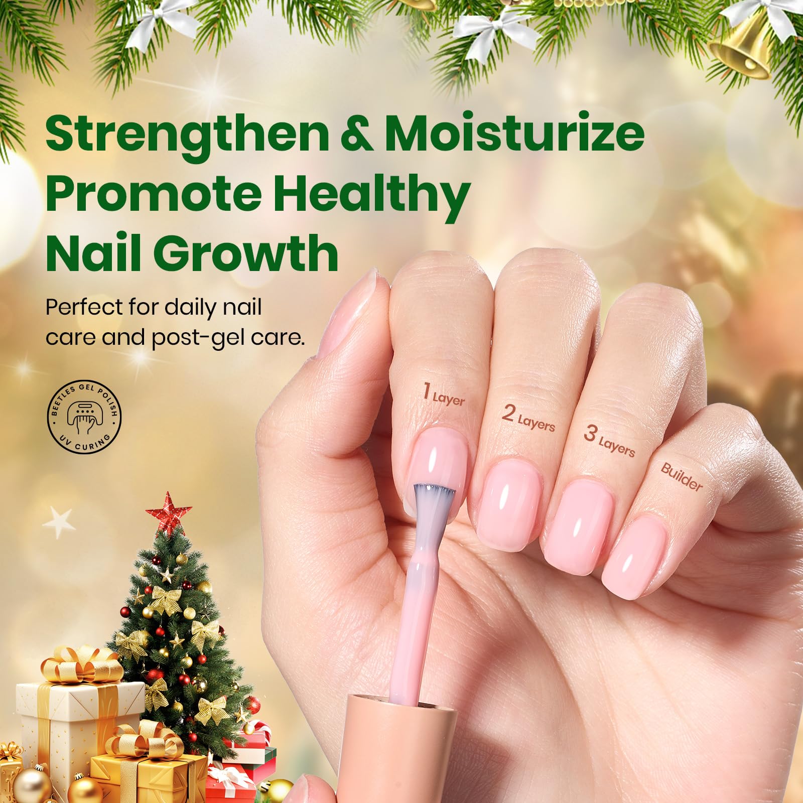 Beetles Rubber Base Gel Nail Polish - Christmas Limited 6 Colors Nude Gel Polish