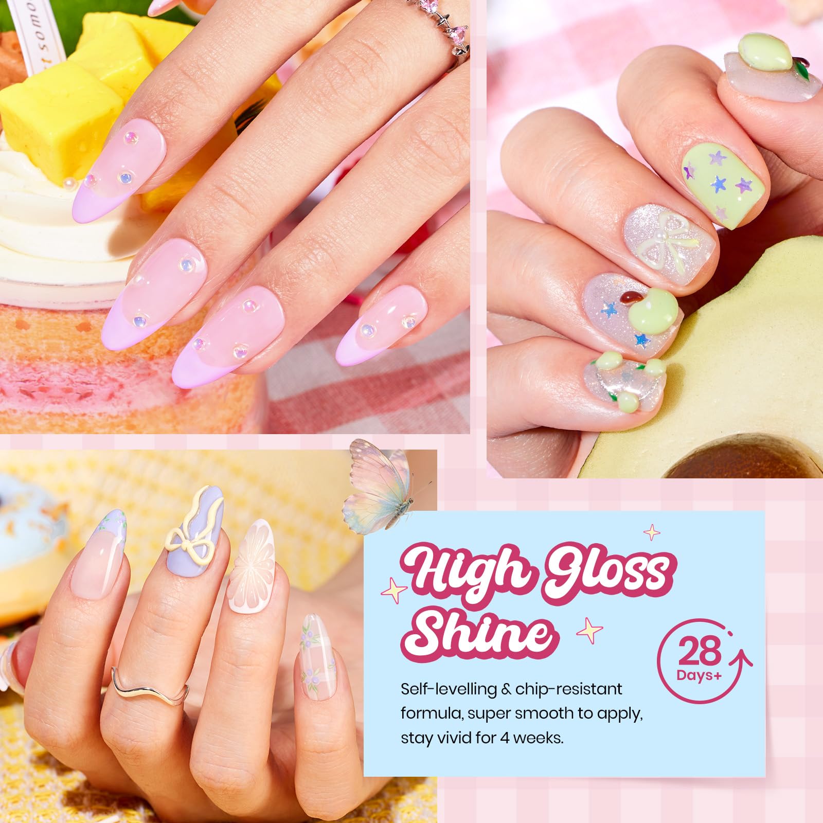 Beetles Pastel Gel Nail Polish Set - Spring Anthology 20 Colors Gel Polish Cat Eye Pink Yellow Blue Green Pearl Shimmer