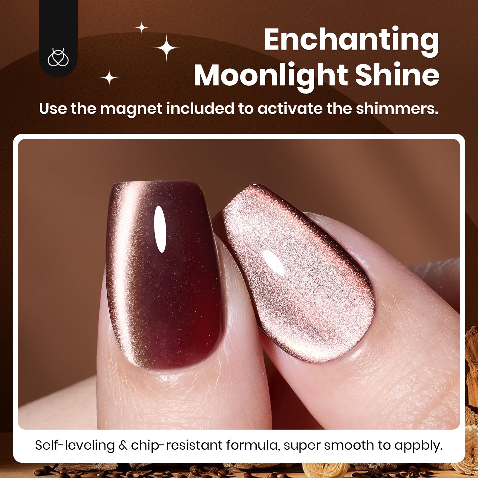 Cinnamon Girl Winter Nails - 15ML Fall Brown Velvet Cat Eye Magnetic Glitter Gel Nail Polish