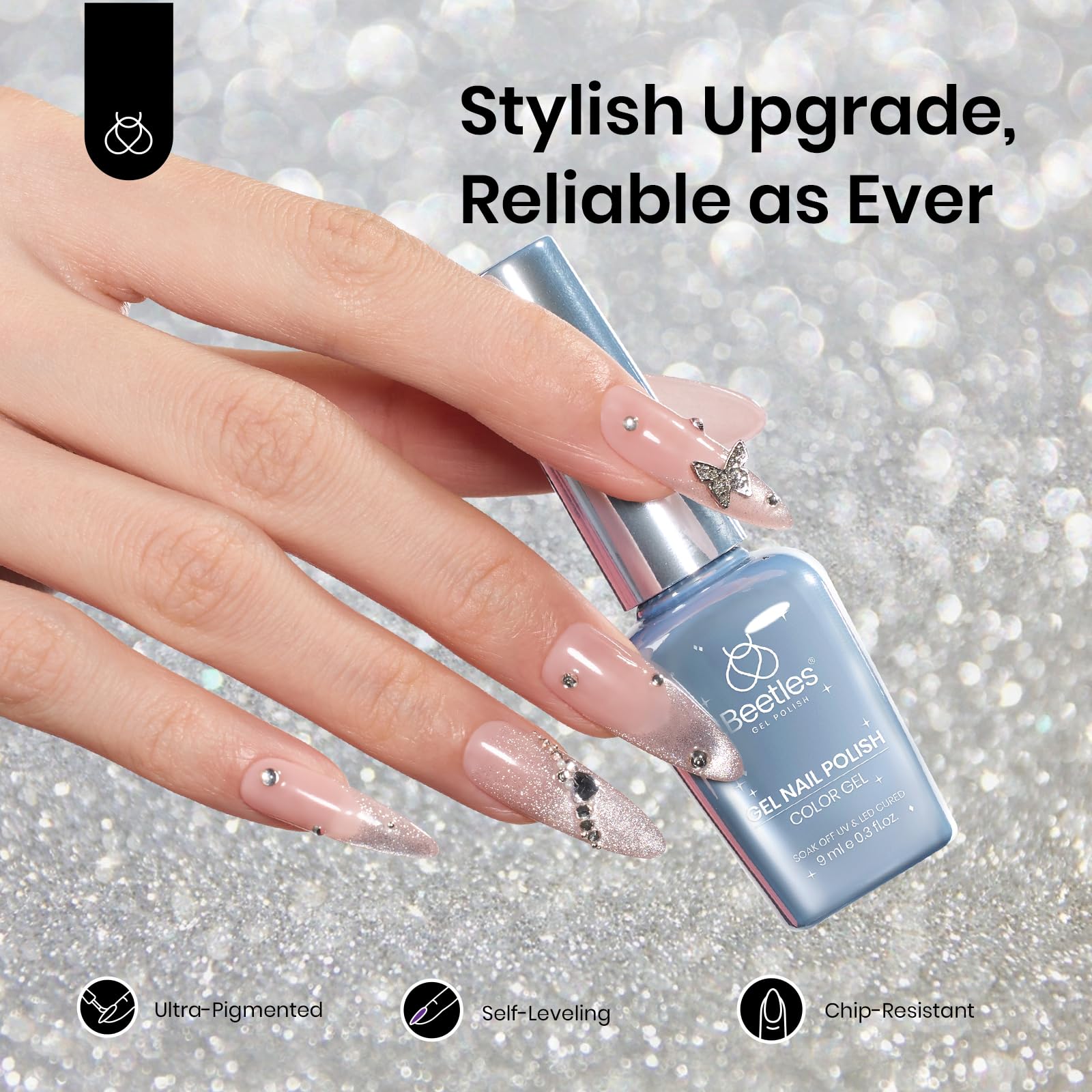 Sliver Dreamscape|15ml Gel Polish Silver Nail Colors Glitter Gel Star Nails