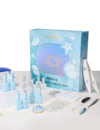 Beetles Lucky Box Pisces Sign Gel Nail Polish Kit - 6 Colors Zodiac Inspired Nail Art Set for Dreamy & Romantic Souls