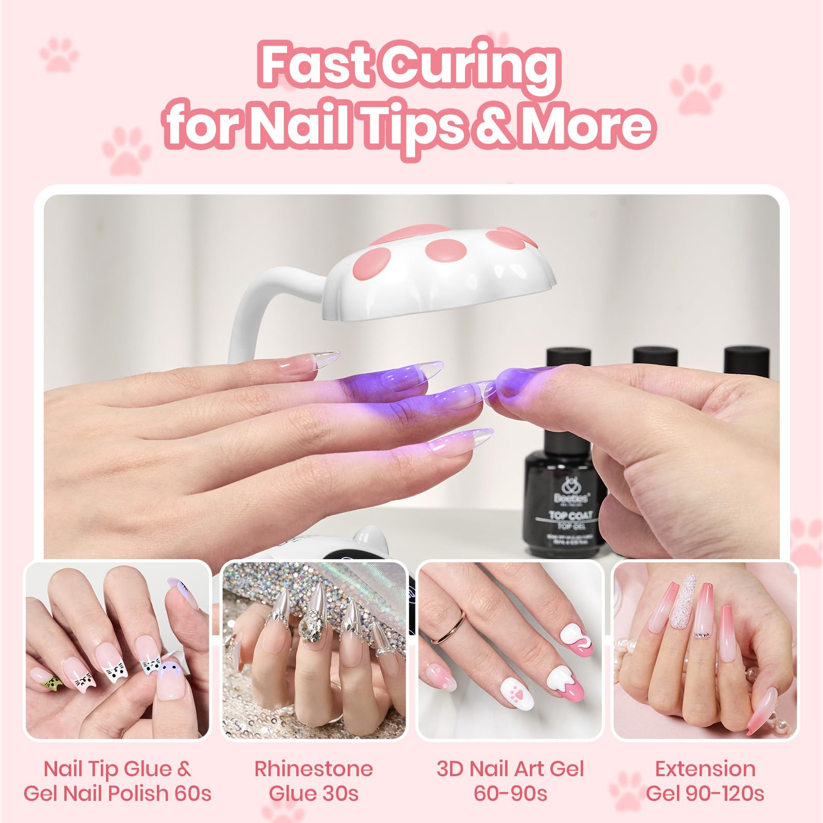 Beetles 360° Flexible Gooseneck UV Nail Lamp White Color