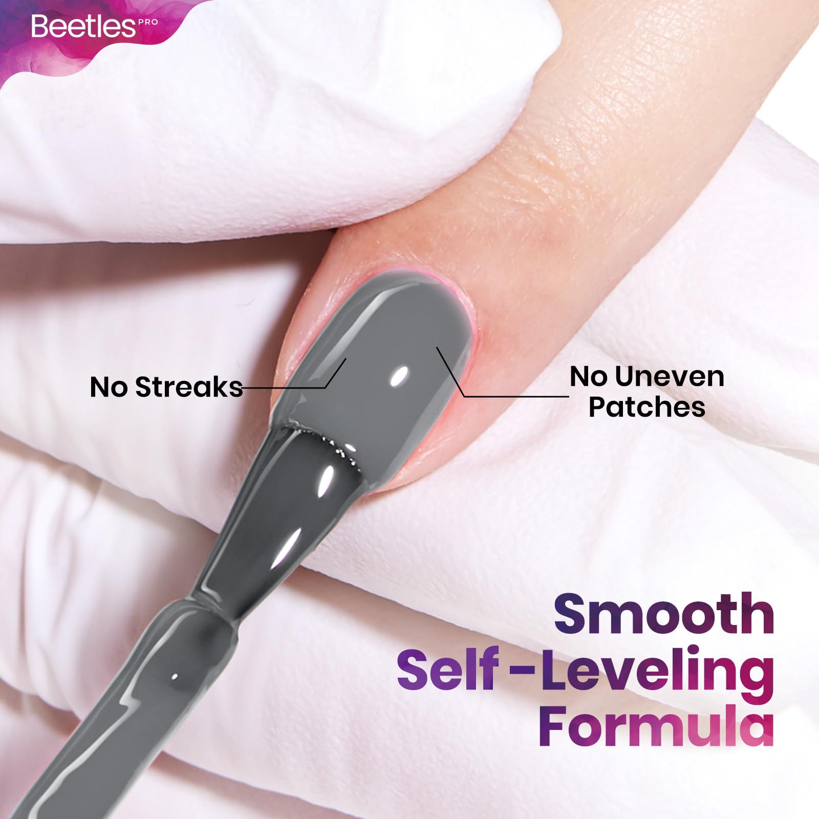 Beetles Pro Grey Gel Polish - Dead Air Dark Grey Color 20ML Gel Polish