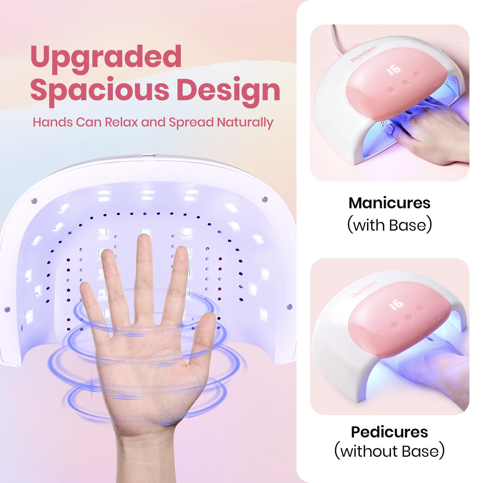 Beetles UV LED Nail Lamp - Candy White Nail Light with 3 Timer 30